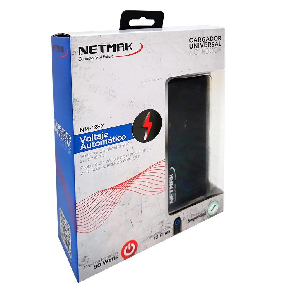 CARGADOR NOTEBOOK NETMAK NM-1287 90W AUTOMATICO UNIVERSAL