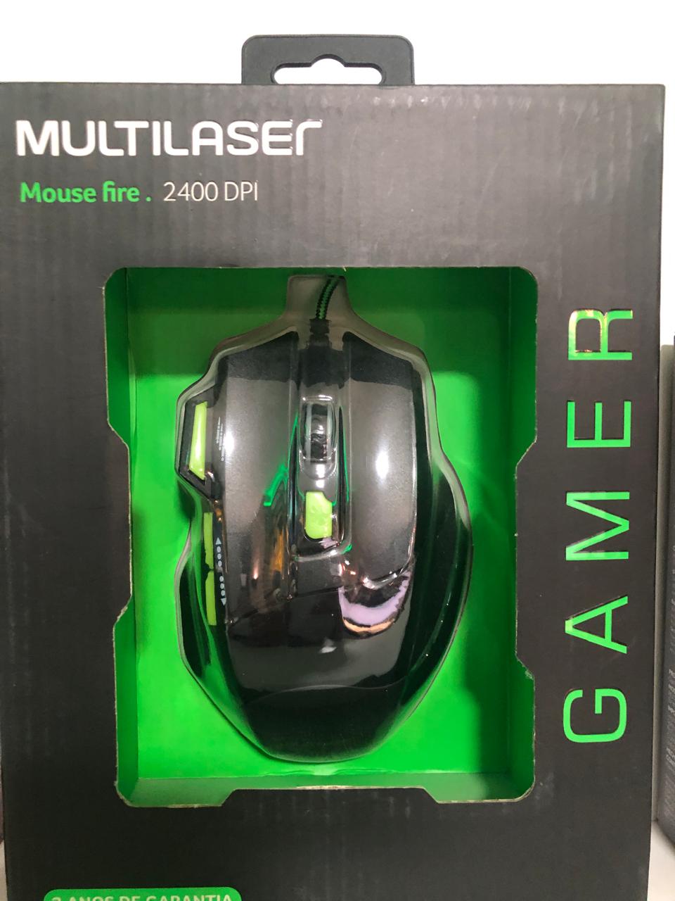 Mouse Gamer Multilaser Fire Usb 2400 Dpi 7 Botones
